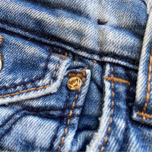 Miss 60’s jeans Style Shock ripped destroyed denim low rise slim straight 27 - Picture 6 of 14